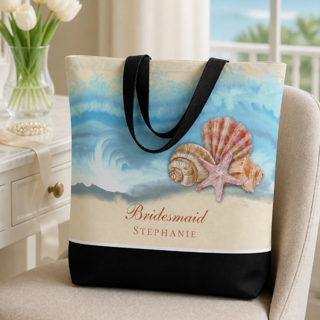 Blue Ocean Wave Wedding Tote Bag (Von Creator hochgeladen)