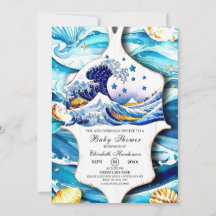 Blue Ocean Waves Baby Dusche