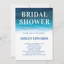 Blue Ocean Waves Bridal Dusche Einladung