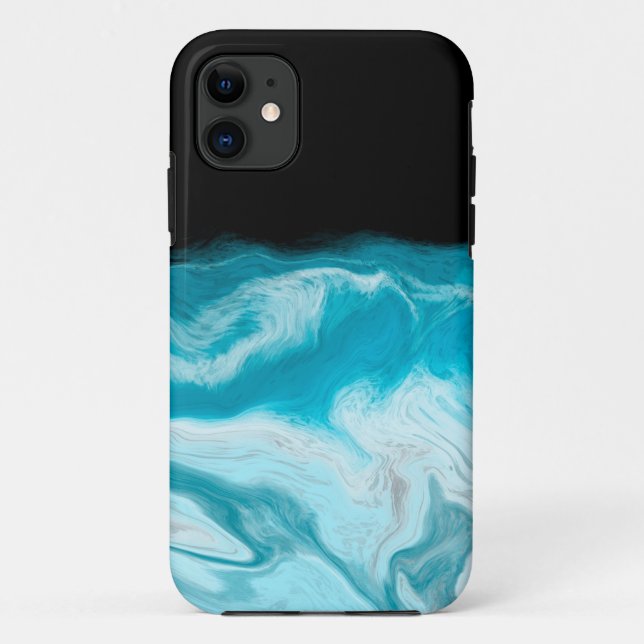 Blue Ocean Waves Fluid Art Case-Mate iPhone Hülle (Rückseite)