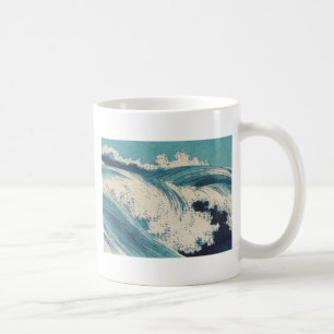 Blue Ocean Waves Japanisches Holzschnitt Kaffeetasse