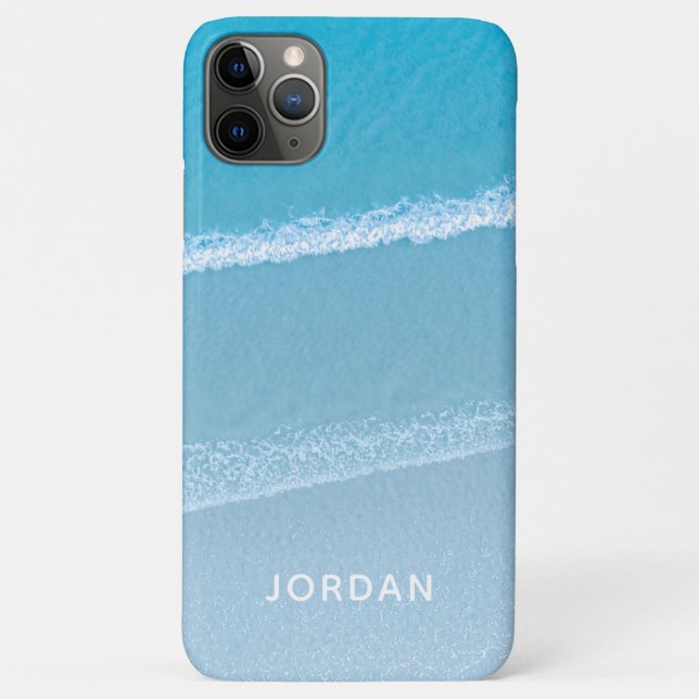 Blue Ocean Waves Mit Monogramm Case-Mate iPhone Ca Hülle (Rückseite)