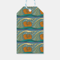 Blue Ocean Waves Nautilus Seashell Muster Nouveau
