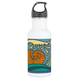 Blue Ocean Waves Nautilus Seashell Muster Nouveau Trinkflasche