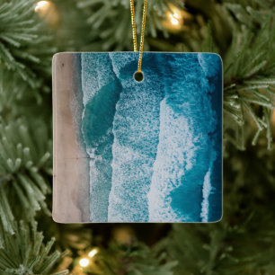 Blue Ocean Waves Sandstrand Keramikornament