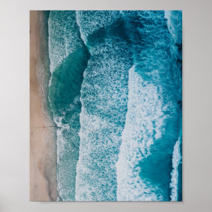 Blue Ocean Waves Sandstrand Poster