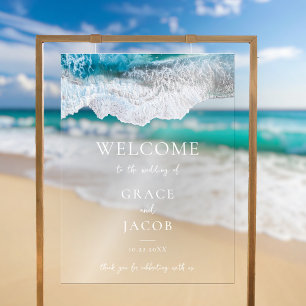 Blue Ocean Waves Tropical Beach Hochzeit Willkomme Acrylschild
