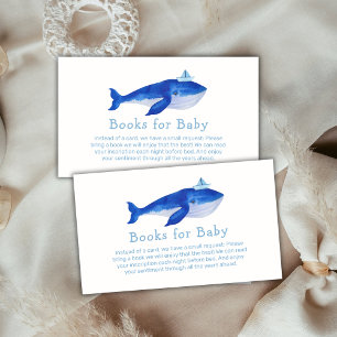 Blue Ocean Whale Books für Babydusche Begleitkarte