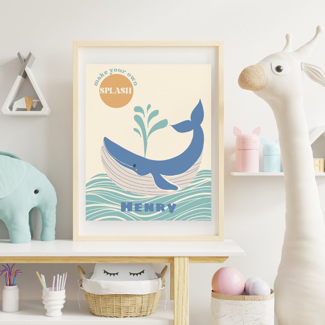 Blue Ocean Whale Kinderzimmer Wall Art Poster druc (Von Creator hochgeladen)