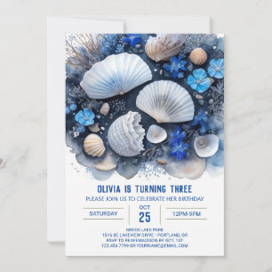 Blue Oceanic Wonders Boy Birthday Einladung