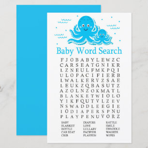 Blue Octopus Baby Shooter Word Search Game