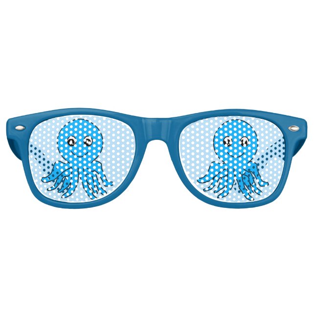 Blue Octopus Beach Urlaub Sonnenbrille (Vorderseite)