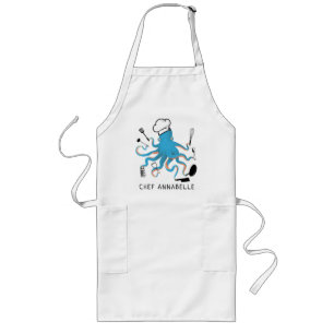 Blue Octopus Koch Personalisieren Long Schürze