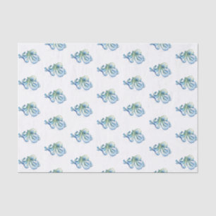 Blue Octopus Pattern Beach Seidenpapier