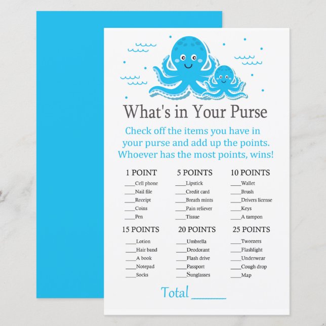 Blue Octopus Was ist in deinem Handyspiel? (Vorne/Hinten)