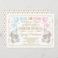 Blue oder Pink Twins Elephant Gender Reveal Baby