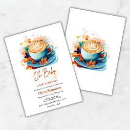 Blue Oh Baby A Baby Brechen Coffee Baby Dusche Einladung