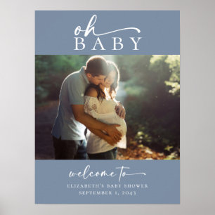 Blue Oh Baby Foto Babydusche Begrüßungszeichen Poster