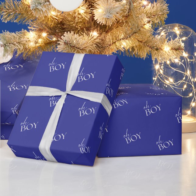Blue Oh Boy Baby Dusche Geschenkpapier (Feiertage)