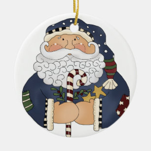 Blue Old Time Classic Weihnachtsfeiertage Keramikornament