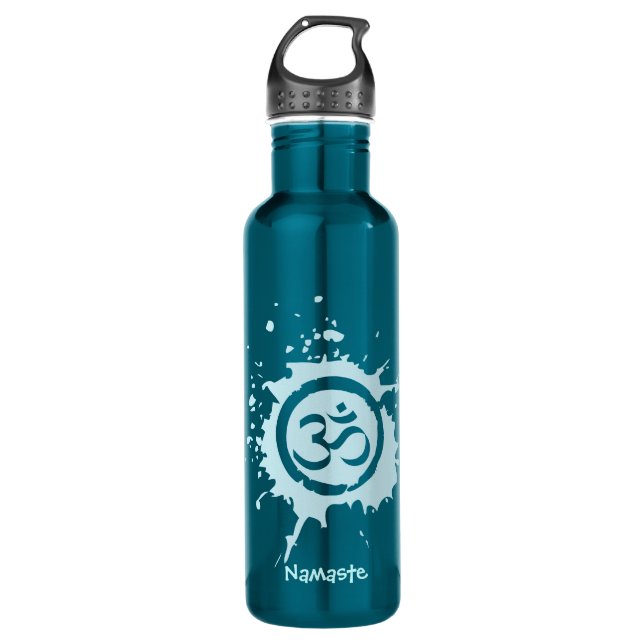 Blue Om Bio Planet Custom Edelstahlflasche (Vorderseite)