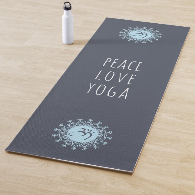 Blue Om & Mandala Peace Liebe Yoga Yogamatte (Beispiel)