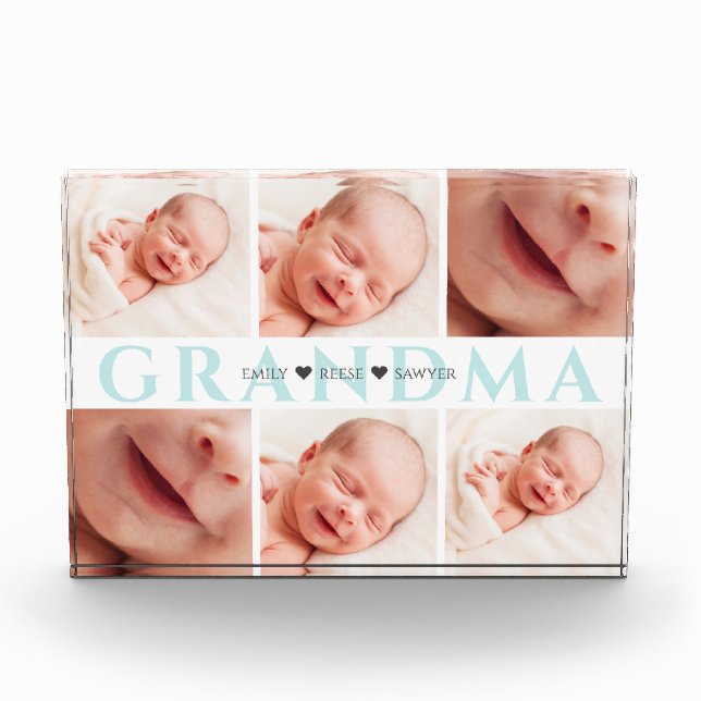 Blue Oma Mother Day Foto Block (Vorderseite)