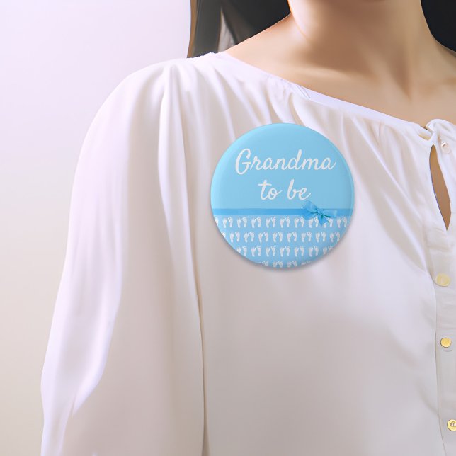 Blue Oma zu Footprints Baby Showknopf Button (Von Creator hochgeladen)