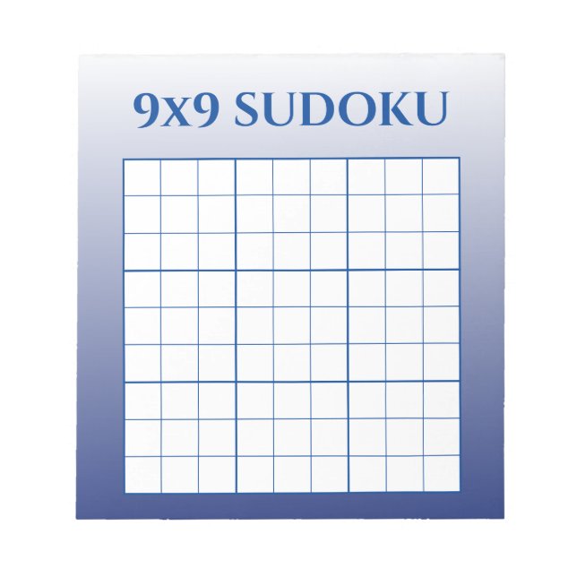 Blue Ombre 9 von 9 Sudoku Template Notizblock (Vorderseite)