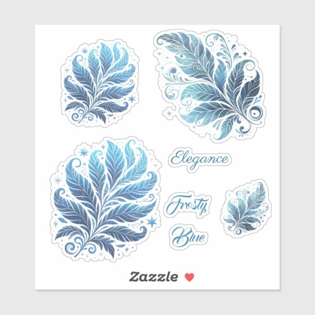 Blue Ombre Filigree Christmas Aufkleber (Blatt)