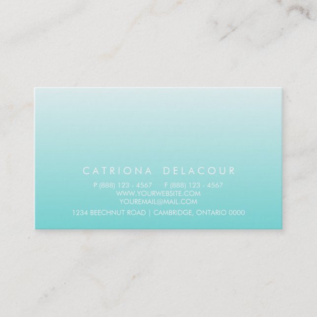 Blue Ombre Gradient Mod Business Card Visitenkarte (Vorderseite)