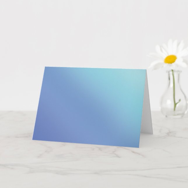 Blue Ombre Gradient Pastel Blur Abstract Design Karte (Kleine Pflanze)