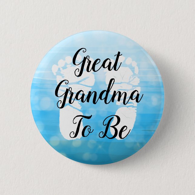 Blue Ombre Great Oma, um Baby Dusche Geschenk Bu Button (Vorderseite)