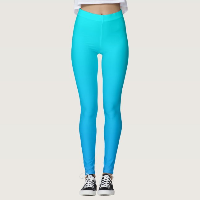 Blue Ombre Hintergrund Leggings (Vorderseite)