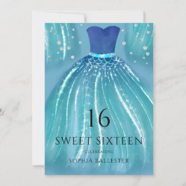Blue Ombre Mermaid Dress 15. Sweet 16 Party Einladung