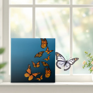 Blue Ombre Monarch Butterflies Fliese