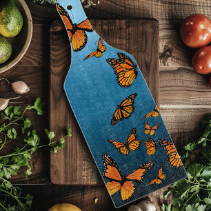 Blue Ombre Monarch Butterflies Schneidebrett