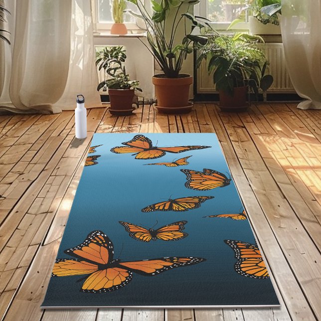 Blue Ombre Monarch Butterflies Yogamatte (Von Creator hochgeladen)