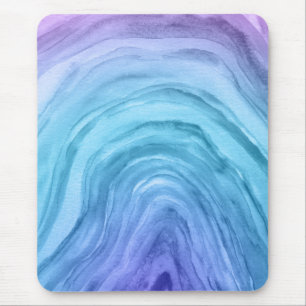 Blue Ombre Muster Agate II Wasserfarbe Mousepad