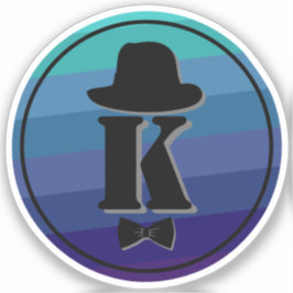 Blue Ombre Name Initial Monogram for Men Aufkleber