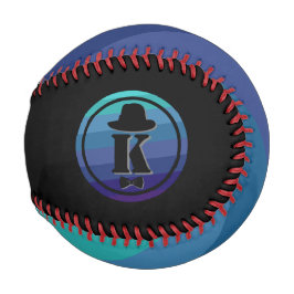 Blue Ombre Name Initial Monogram for Men Baseball
