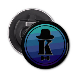 Blue Ombre Name Initial Monogram for Men Flaschenöffner