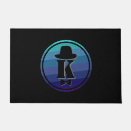 Blue Ombre Name Initial Monogram for Men Fußmatte