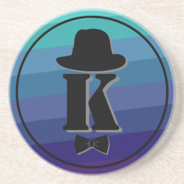 Blue Ombre Name Initial Monogram for Men Getränkeuntersetzer