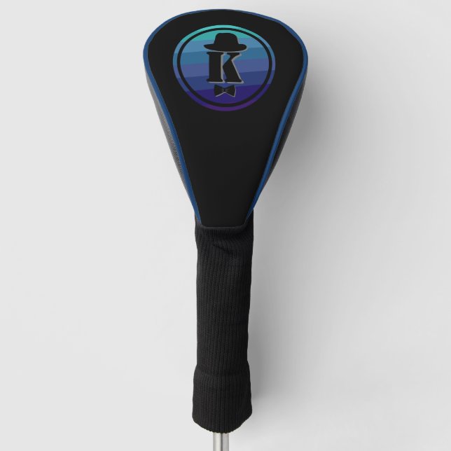 Blue Ombre Name Initial Monogram for Men Golf Headcover (Vorderseite)