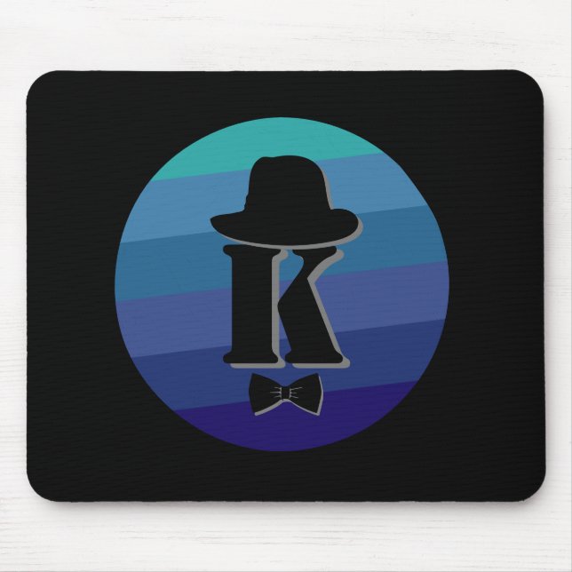 Blue Ombre Name Initial Monogram for Men Mousepad (Vorne)