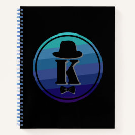 Blue Ombre Name Initial Monogram for Men Notizbuch