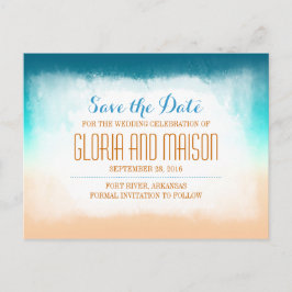 Blue ombre Save the Date Postkarten