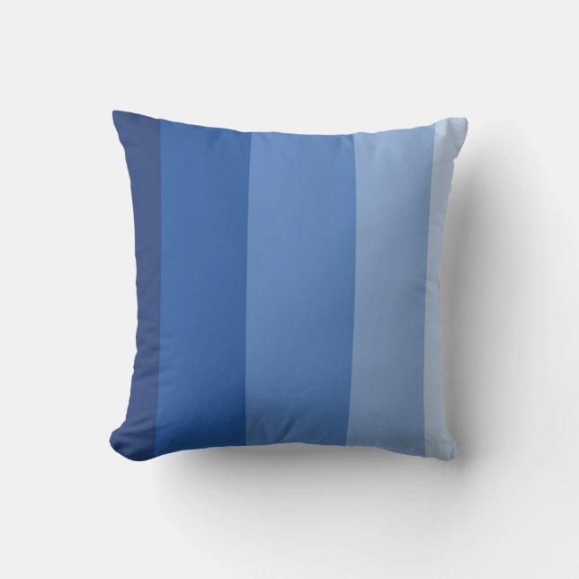 Blue Ombre Stripe Kissen (Vorderseite)