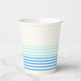 Blue Ombre Striped Paper Pappbecher
